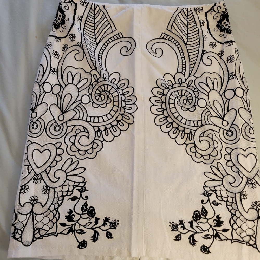 One of a kind white and black skirt